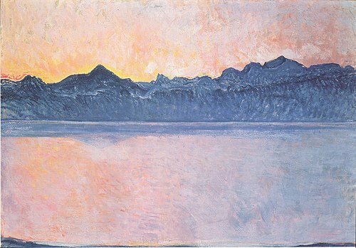 Genfersee mit Mont-Blanc im Morgenlicht, 1918, Ferdinand Hodler