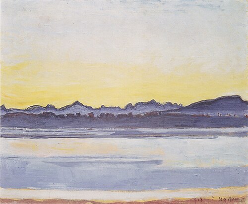 Genfersee mit Mont-Blanc vor Sonnenaufgang, 1918, Ferdinand Hodler