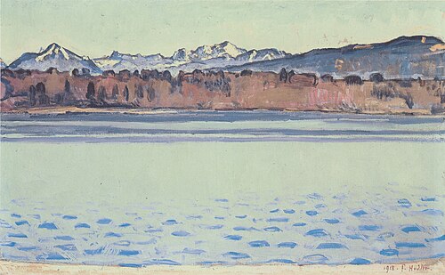 Genfersee mit Mont-Blanc am Nachmittag, 1918, Ferdinand Hodler