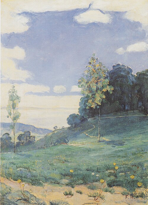 Landschaft mit zwei kleinen Bäumen, 1893, Ferdinand Hodler