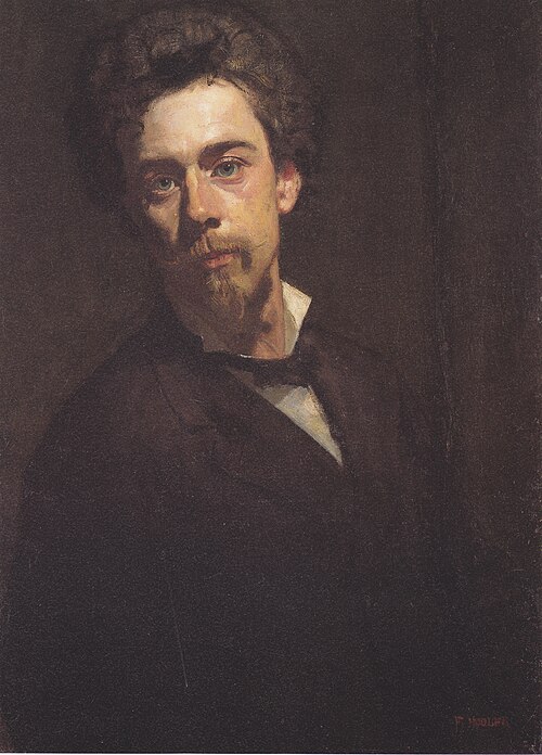 Selbstbildnis mit Stehkragen, 1879, Ferdinand Hodler