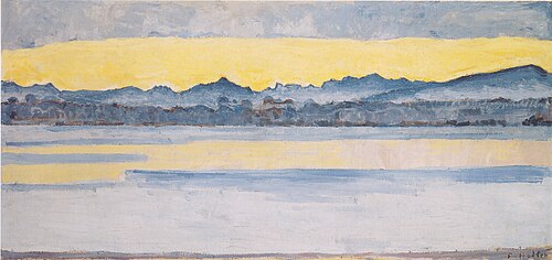 Genfersee mit Mont-Blanc in der Morgendämmerung, 1918, Ferdinand Hodler