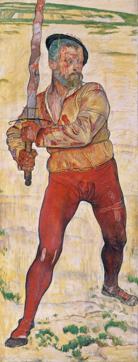 Verwundeter Krieger mit Flamberg, 1896, Ferdinand Hodler