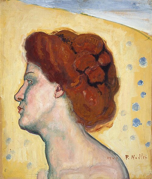 Kopf einer rothaarigen Frau. Kopfstudie zu «Empfindung», 1909, Ferdinand Hodler