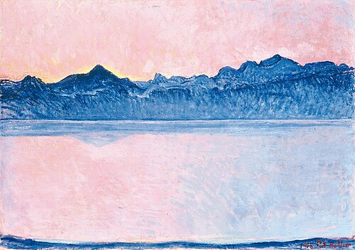 Genfersee mit Mont-Blanc am frühen Morgen, 1918, Ferdinand Hodler