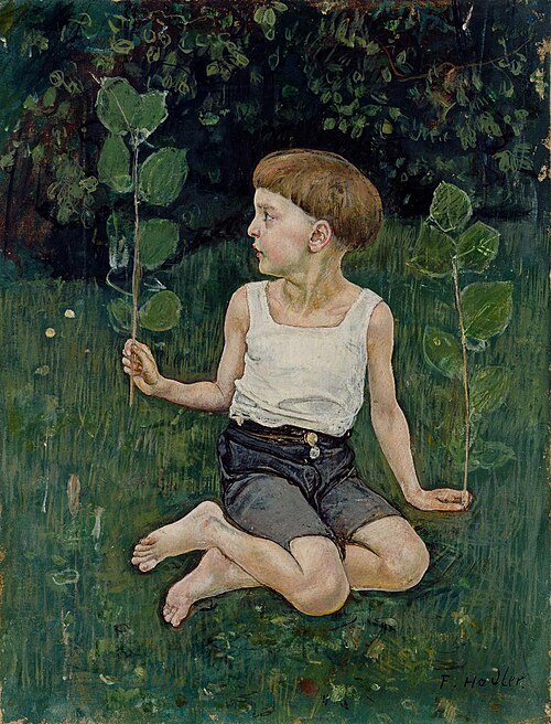 Sitzender Knabe mit Zweigen, 1893, Ferdinand Hodler