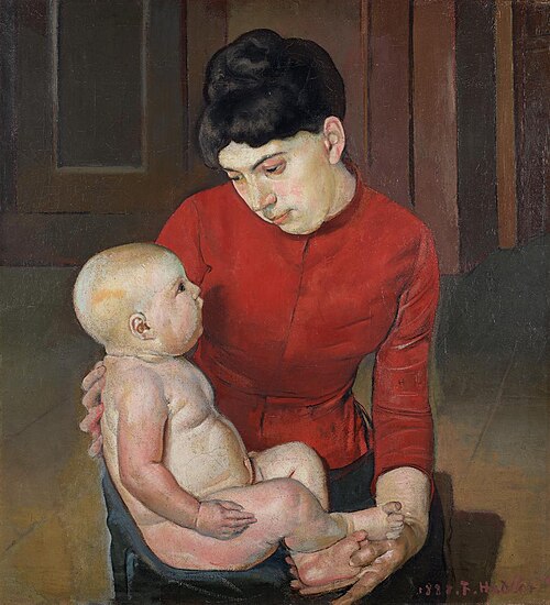 Bildnis Augustine Dupin mit Hector. Mutter und Kind, 1888, Ferdinand Hodler