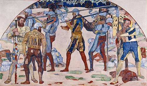 Rückzug von Marignano. Karton II, , Ferdinand Hodler