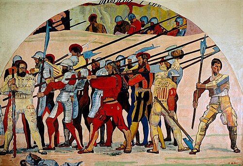 Rückzug von Marignano. Karton III, , Ferdinand Hodler