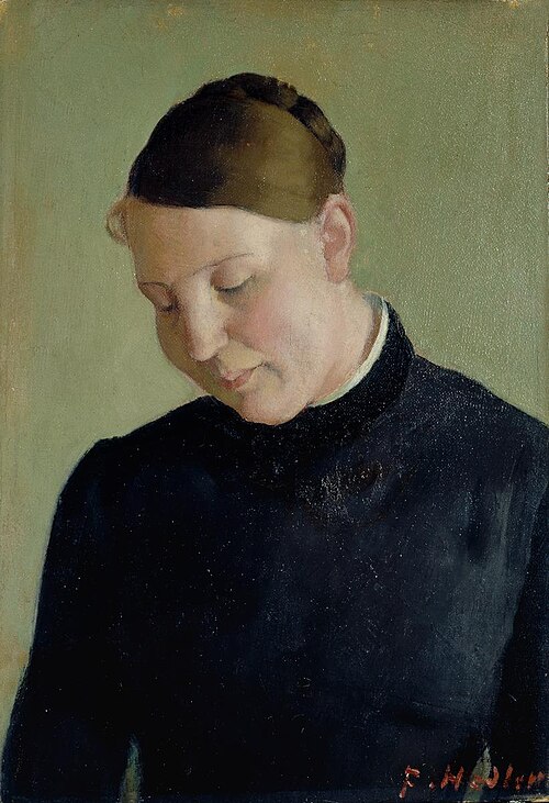 Bildnis einer Unbekannten. Frau, der Predigt zuhörend, 1885, Ferdinand Hodler
