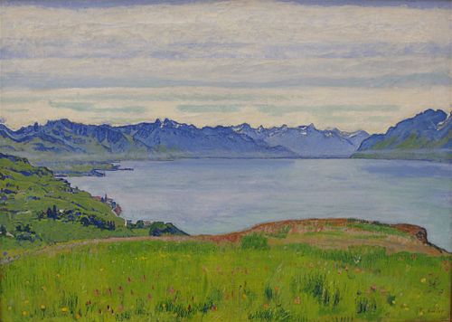 Landscape at Lake Geneva with View Towards the Valais, 1906, Ferdinand Hodler