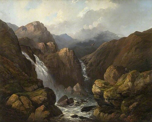 A Scottish Waterfall, 1854, Edward Train