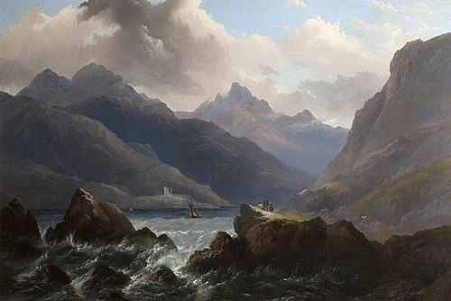 Mountainous Lake Scene, 1849, Edward Train