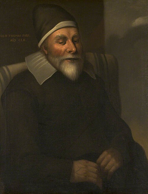 ‘Old Parr’, Thomas Parr (1483?-1635) (after British (English) School of around 1635), 1734, Edward Wright