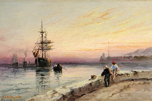 Quiet Evening, Saundersfort, near Tenby, 1870, Sarah Louisa Kilpack