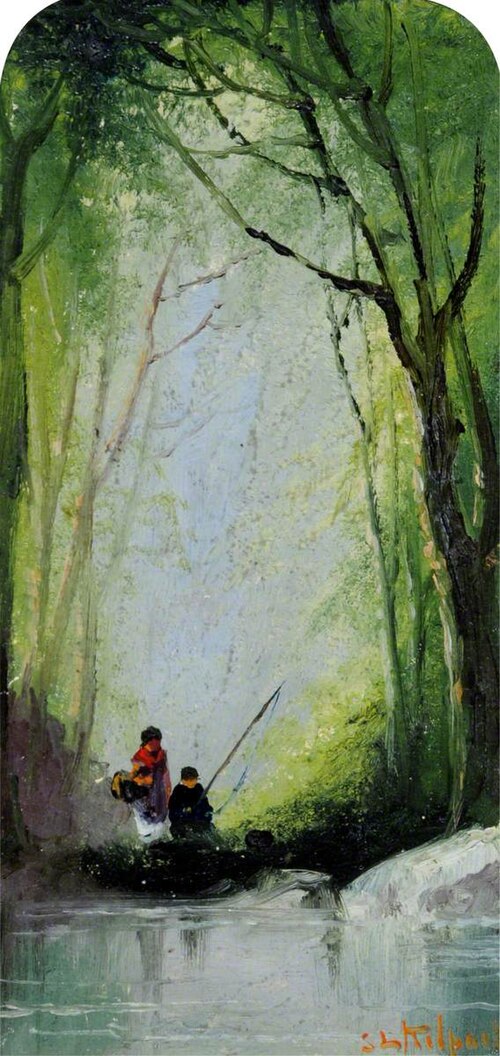 Fishing Scene, 1881, Sarah Louisa Kilpack