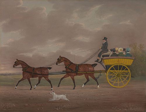 A Gentleman Driving Tandem to a Jaunting Car, 1820, Edwin Cooper