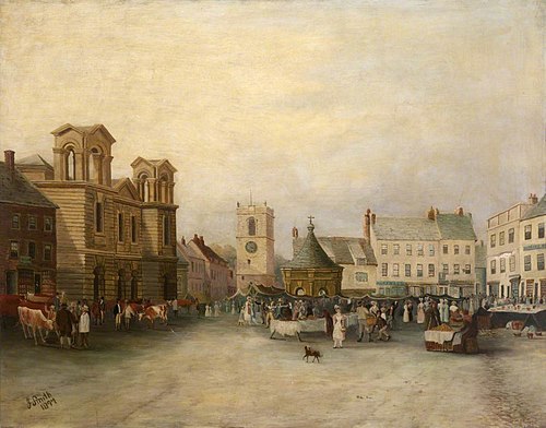 Morpeth Market Place, 1897, James Burrell Smith
