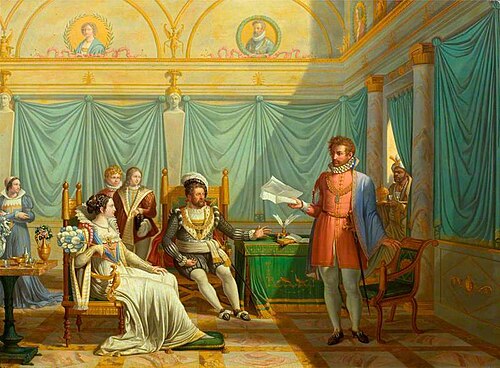 Tasso Reading before the Duke of Ferrara, 1815, Élie-Honoré Montagny