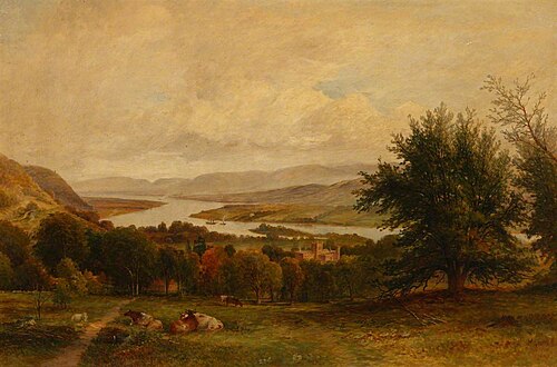 Kinfauns Castle and River Tay, 1889, James Hall Cranstoun