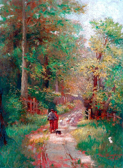 Landscape with Figures on a Path, 1890, Mark Senior