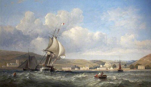 Oystermouth from the Sea, 1860, James Harris