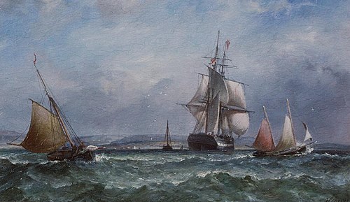 'Man of War' - Sailing Ships, 1870, James Harris