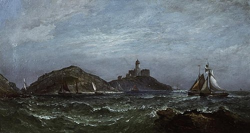 Oyster boats at the Mumbles, 1870, James Harris