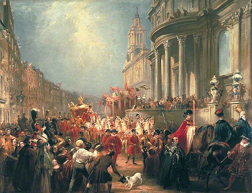 Queen Victoria's Procession to the Guildhall, 9 November 1837, 1838, James Henry Nixon