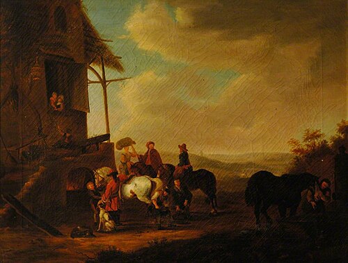 A Roadside Halt (manner of Wouvermans), 1821, Elizabeth Smith