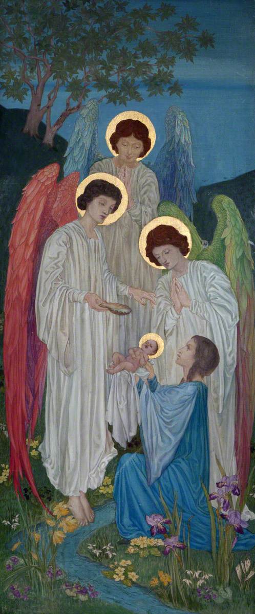 The Baptism of Saint Brigit by Angels (panel 3 of 3), 1918, Anne Marjorie Robinson