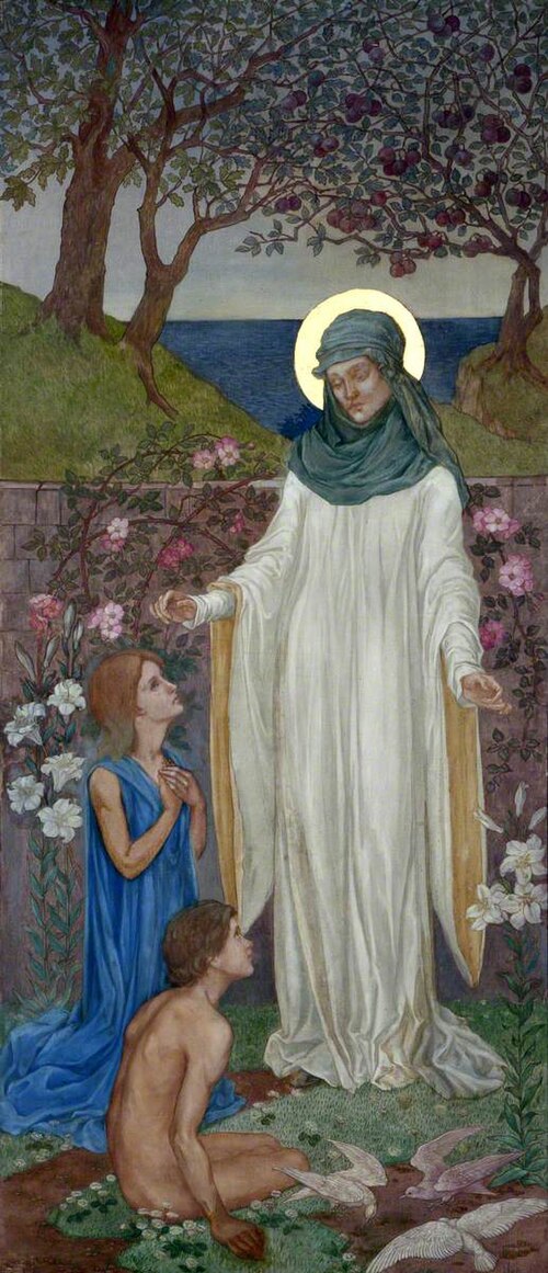 Brigit Feeding the Poor (panel 1 of 3), 1918, Anne Marjorie Robinson