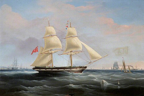 Seascape with the 'Mary Dare', 1842, James Miller Huggins