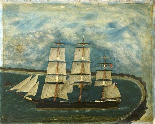 The 'Stadacona' of Cardiff Leaving Table Bay, 1879, Sion William Wilkins