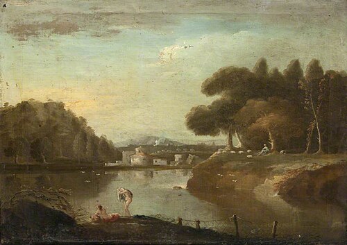 River Scene with Bathers, , James Norie
