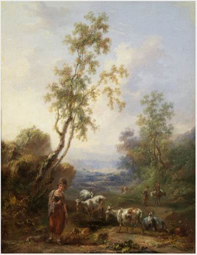 Pastoral Landscape with Girl and Goats, , Solomon Williams