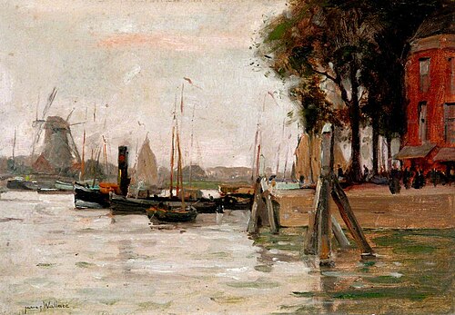 River Boats and Windmill, , James Wallace