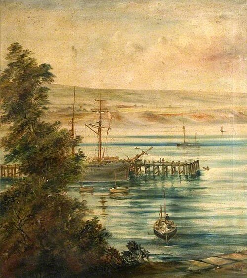 Boats at the Old Pier, Swanage, Dorset, 1890, James Walter Gibbs