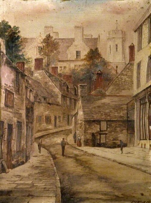 Swanage High Street from Below the Town Hall, Dorset, 1880, James Walter Gibbs