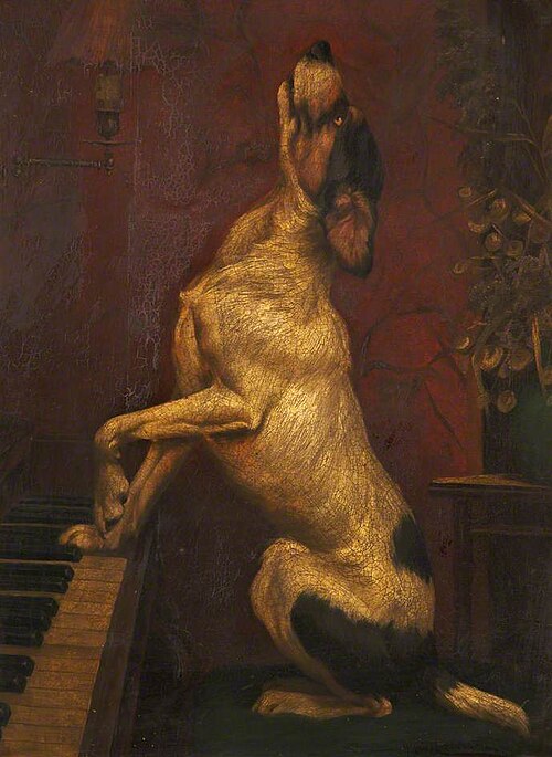 Dog Playing the Piano, 1888, James Yates Carrington