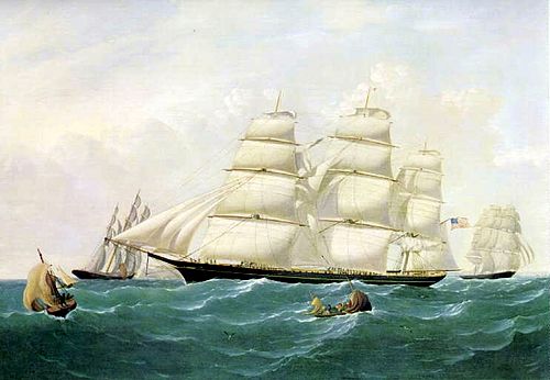 Clipper Ship HURRICANE in the English Channel, , Stephen Dadd Skillett