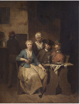 Interior with Five Figures, , Jan Baptist Lambrechts