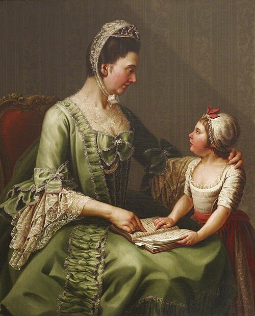 Elizabeth Davers, Countess of Bristol (1730-1800) and her Daughter Lady Louisa Theodosia Hervey, lat, 1773, Antonio de Bittio