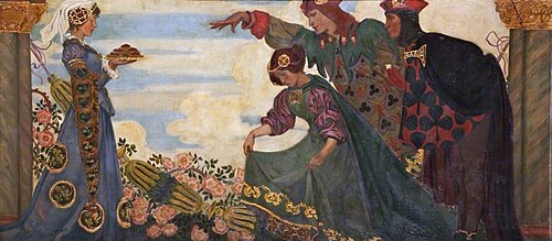 King and Queen of Hearts (triptych, right wing), 1896, Enid Ursula Jackson