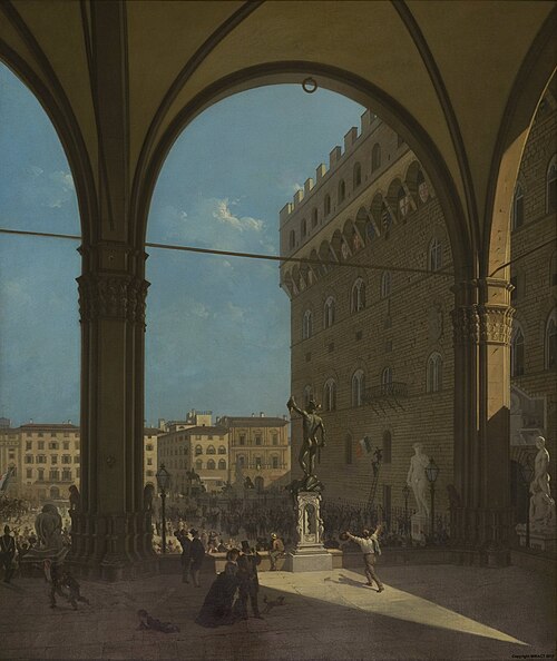 The peaceful expulsion of the Lorraine from Florence, on the morning of April 27, 1859, 1869, Enrico Fanfani