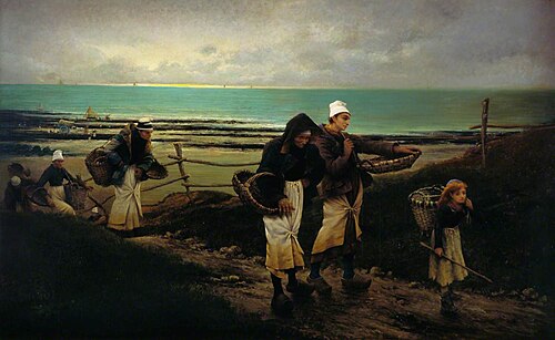 Les moulières à Villerville, 1875, Maurice Poirson