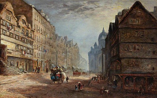 View of the High Street, Looking East, from the Lawnmarket, Edinburgh, , Jane Stewart Smith