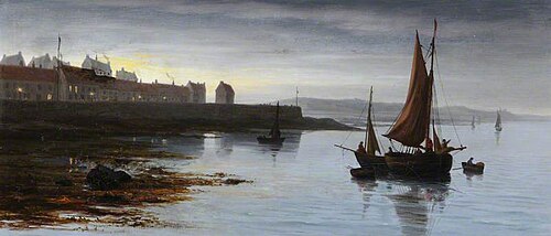 La Salerie Battery from the White Rock, St Peter Port, Guernsey, 1876, Arnold Helcke