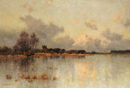 A Norfolk Broad, 1892, Arnold Priestman