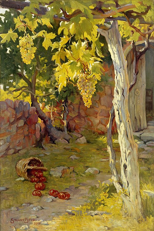 Landscape with Grapes and Apples, 1912, Stuart Boyd